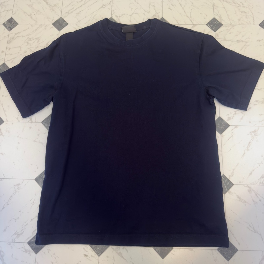 H&M Loose Fit Boxy Crop Tee Navy Small Casual Minimal